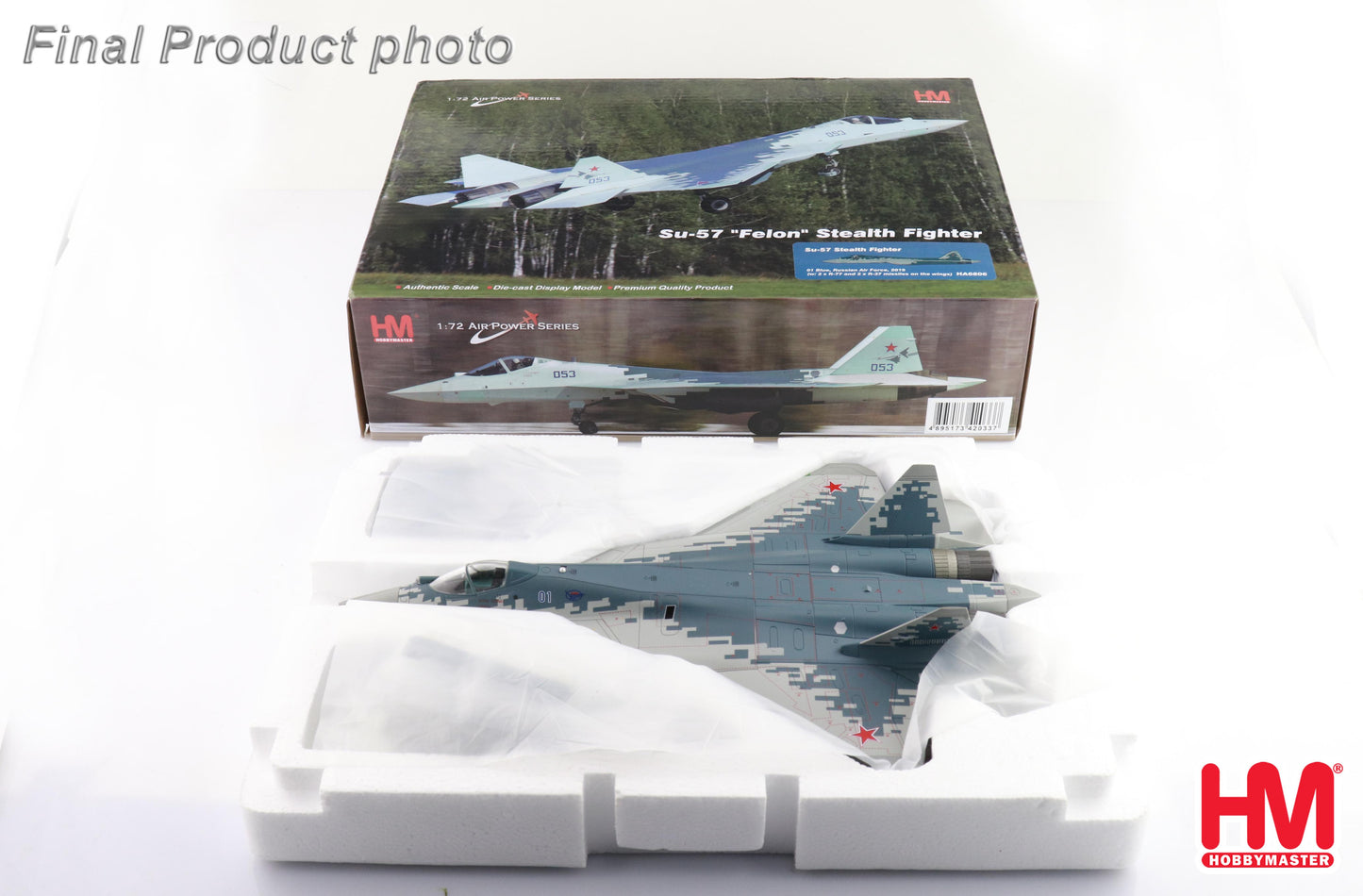 1/72 Su-57 Stealth Fighter 01 Blue Russian Air Force 2019 (with 2 x R-77 and 2 x R-37 Missiles on the Wings)