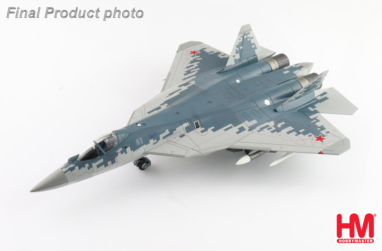 1/72 Su-57 Stealth Fighter 01 Blue Russian Air Force 2019 (with 2 x R-77 and 2 x R-37 Missiles on the Wings)
