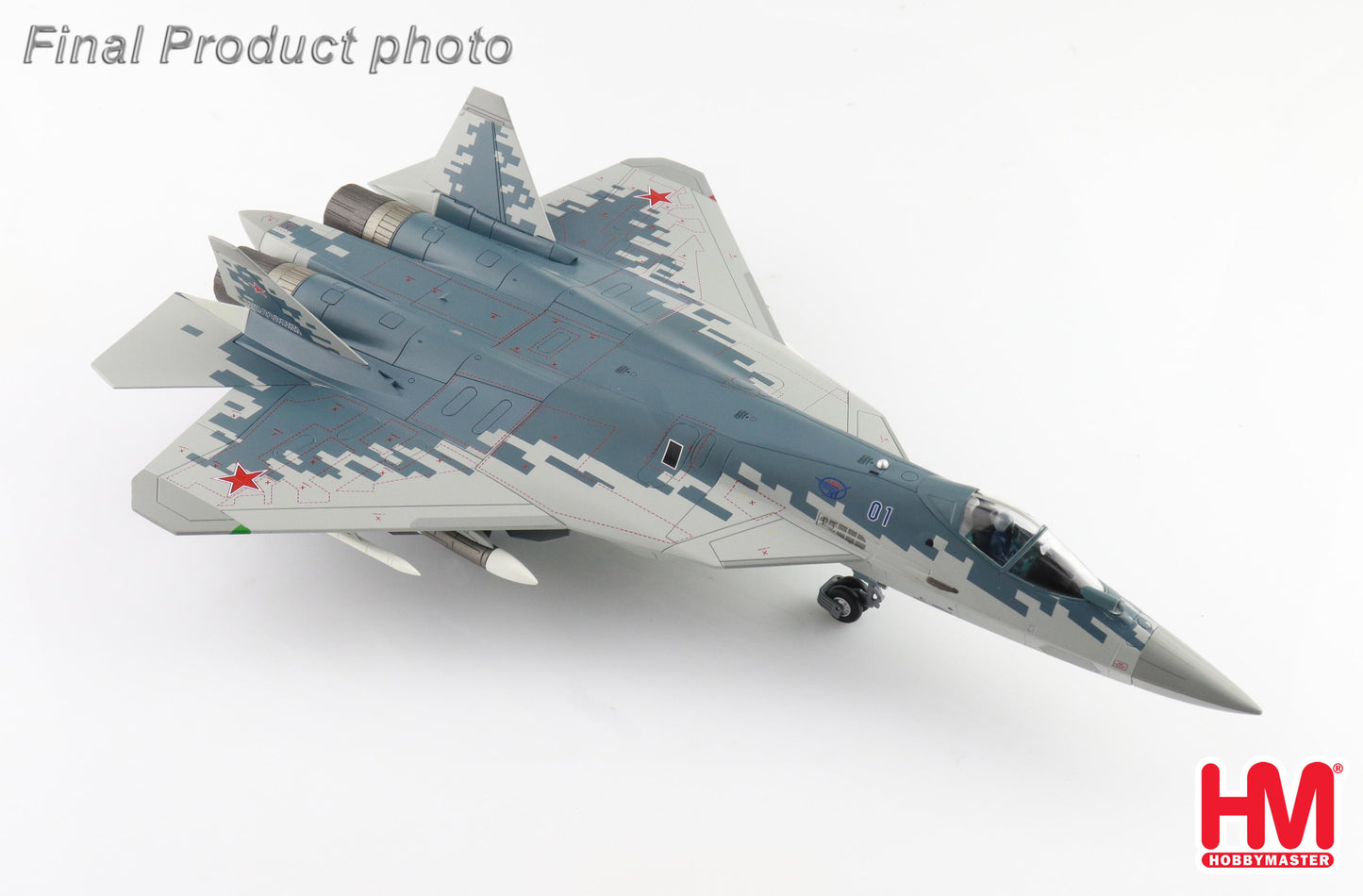 1/72 Su-57 Stealth Fighter 01 Blue Russian Air Force 2019 (with 2 x R-77 and 2 x R-37 Missiles on the Wings)