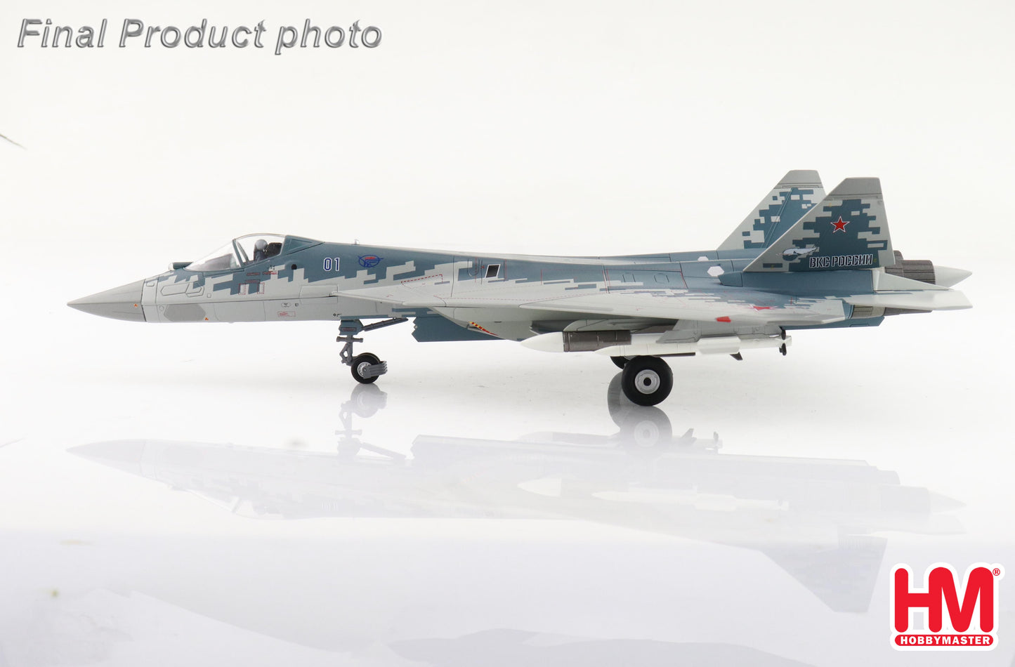 1/72 Su-57 Stealth Fighter 01 Blue Russian Air Force 2019 (with 2 x R-77 and 2 x R-37 Missiles on the Wings)