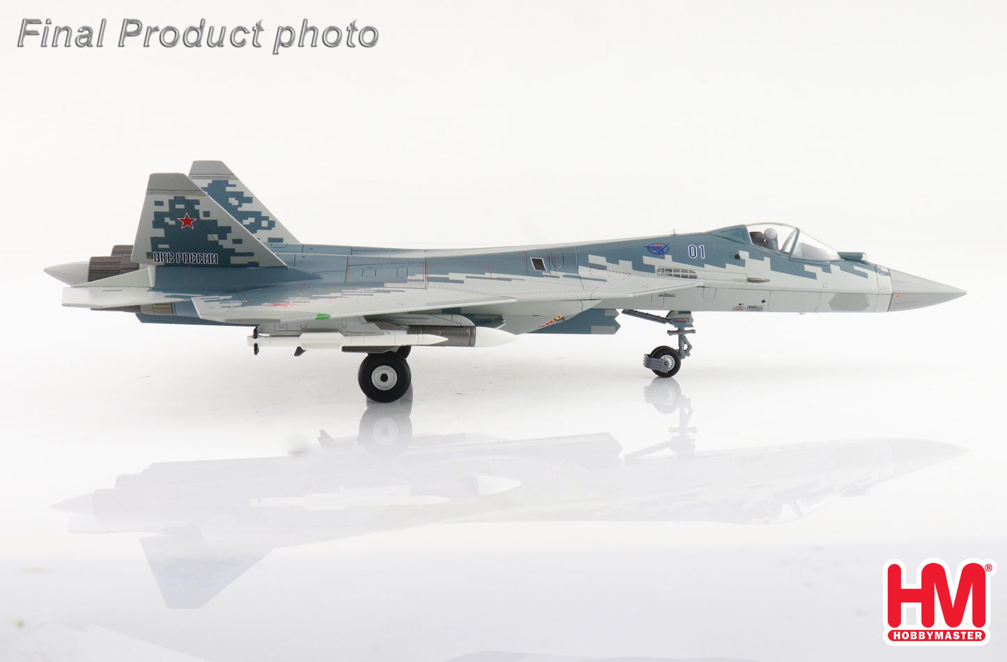 1/72 Su-57 Stealth Fighter 01 Blue Russian Air Force 2019 (with 2 x R-77 and 2 x R-37 Missiles on the Wings)