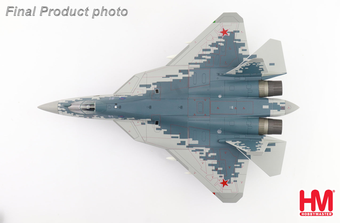 1/72 Su-57 Stealth Fighter 01 Blue Russian Air Force 2019 (with 2 x R-77 and 2 x R-37 Missiles on the Wings)