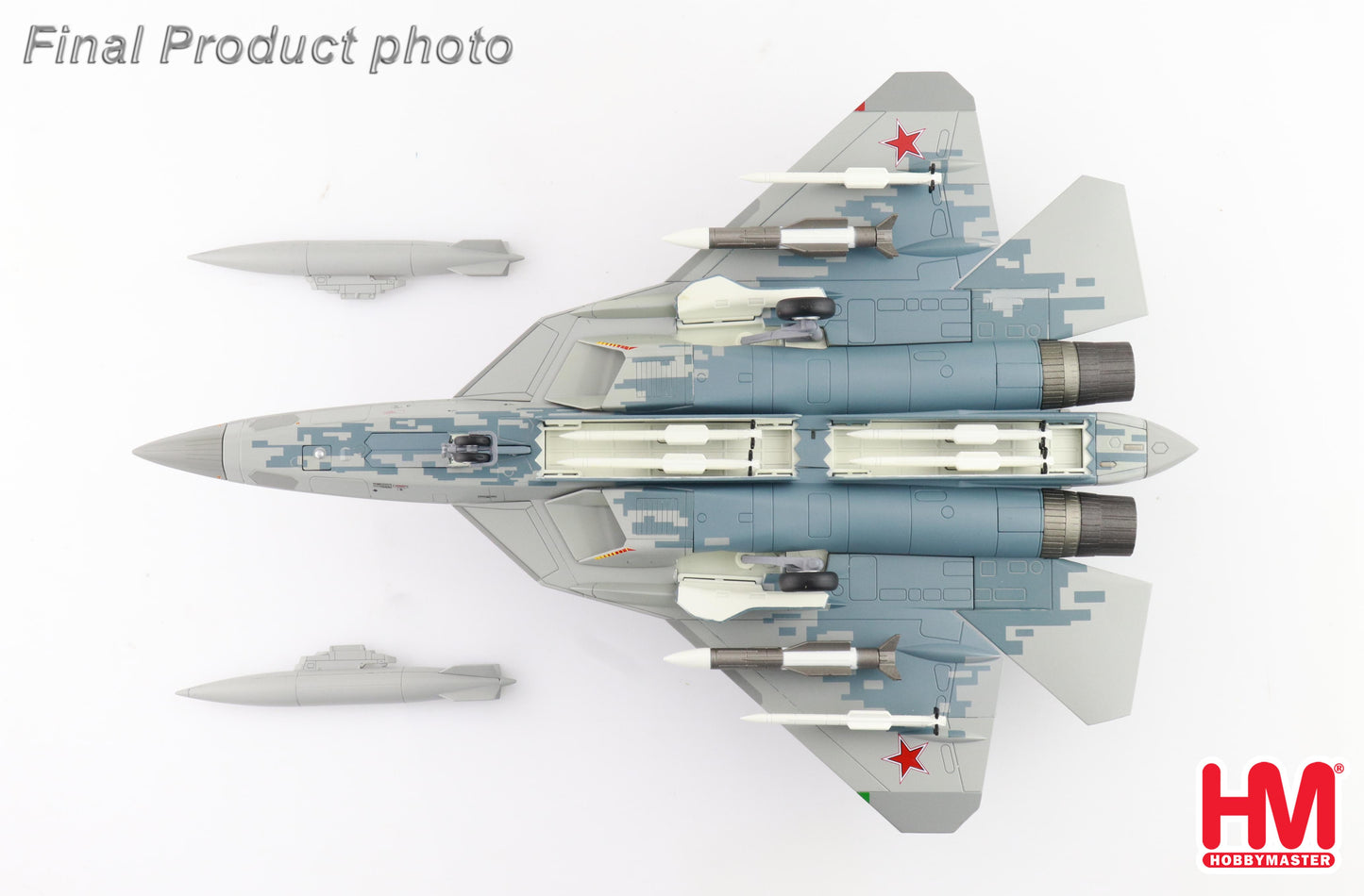 1/72 Su-57 Stealth Fighter 01 Blue Russian Air Force 2019 (with 2 x R-77 and 2 x R-37 Missiles on the Wings)
