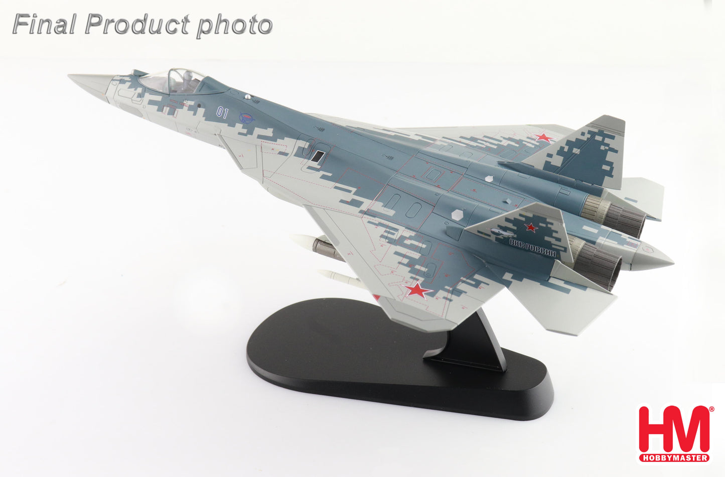 1/72 Su-57 Stealth Fighter 01 Blue Russian Air Force 2019 (with 2 x R-77 and 2 x R-37 Missiles on the Wings)