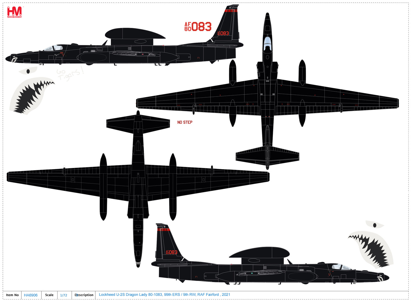 1/72 U-2S Dragon Lady 80-1083 99th ERS / 9th RW RAF Fairford2021