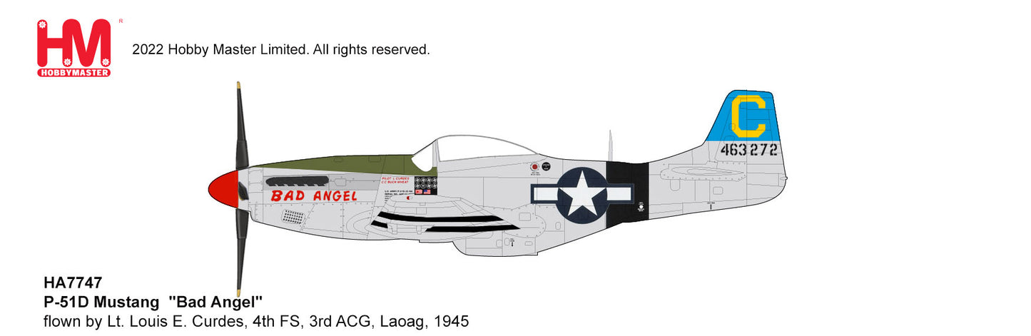 1/48 P-51D Mustang "Bad Angel" flown by Lt. Louis E. Curdes 4th FS 3rd ACG Laoag 1945