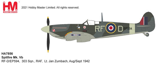 1/48 Spitfire Vb RF-D/EP594 303 Sqn. RAF Lt. Jan Zumbach Aug/Sept 1942