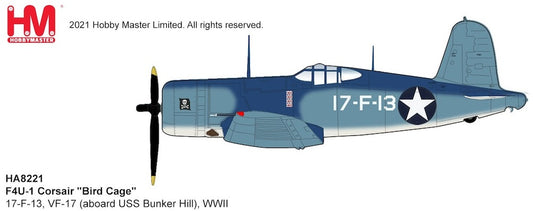 1/48 F4U-1 Corsair "Bird Cage" 17-F-13 VF-17 (Aboard USS Bunker Hill) WWII2