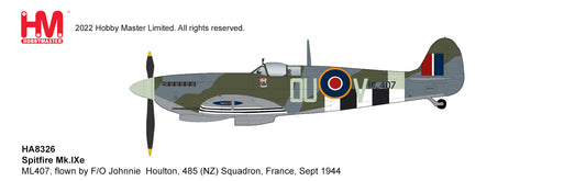 1/48 Spitfire Mk.IXe ML407 flown by F/O Johnnie Houlton 485 (NZ) Squadron France Sept 1944