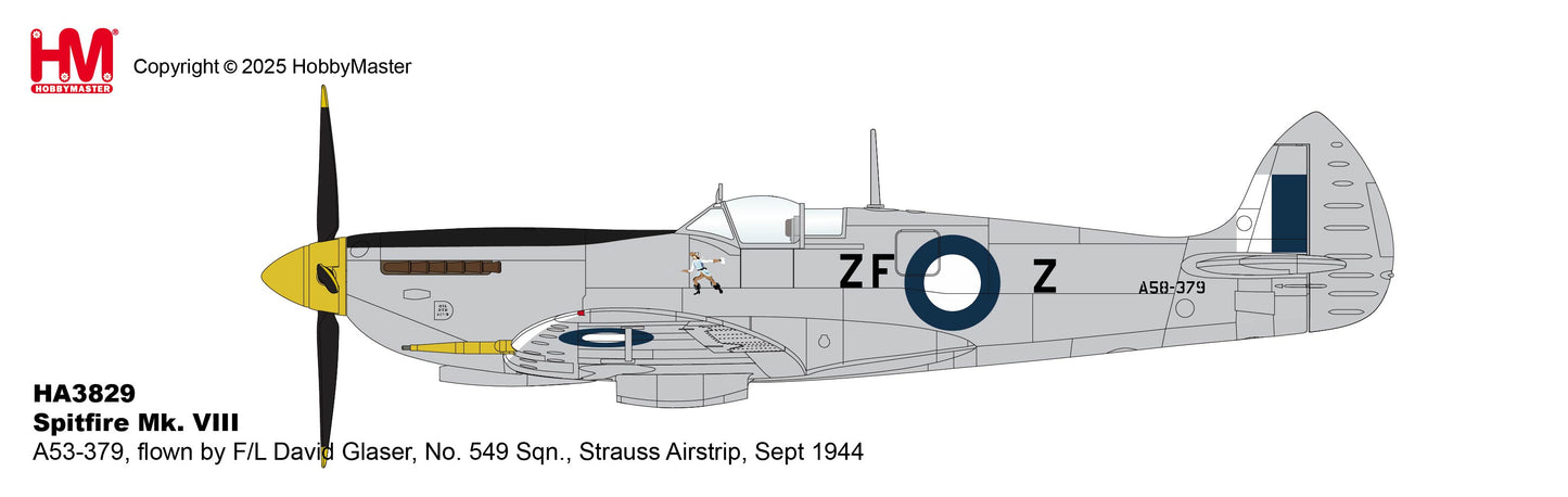 1/48 Spitfire Mk. VIII A53-379 flown by F/L David Glaser No. 549 Sqn. Strauss Airstrip Sept 1944