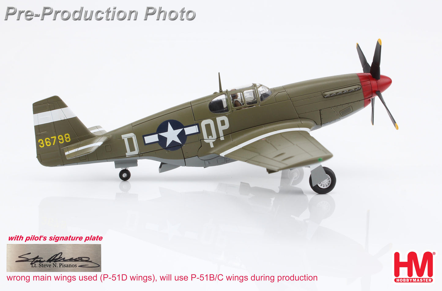1/48 P-51B Mustang "Steve Pisanos" (Special Edition) 36798 4th FG 334th FS May 1944 (with Pilot's Signature Plate)