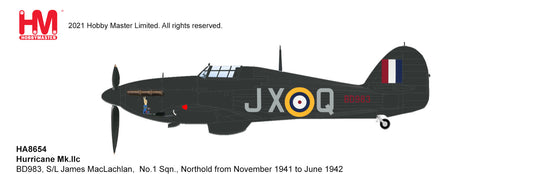 1/48 Hawker Hurricane IIc BD983 S/L James MacLachlan No.1 Sqn. Northolt from November 1941 to June 1942