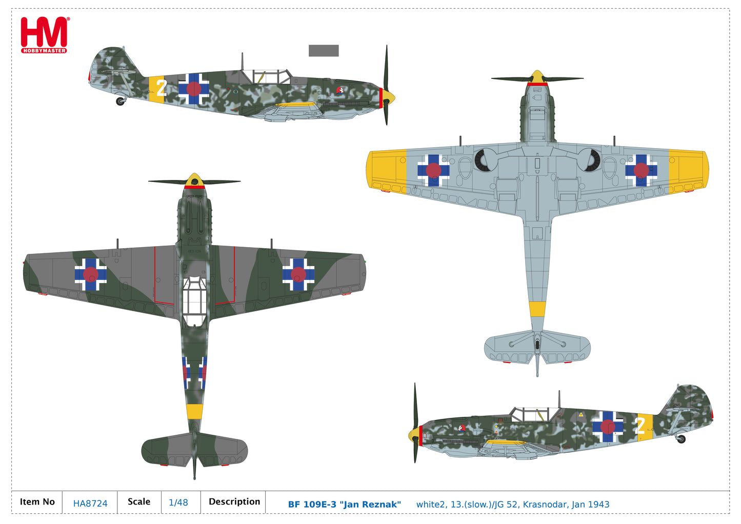 1/48 Bf-109E-3 "Jan Reznak" White2 13.(slow.)/JG 52 Krasnodar Jan 1943