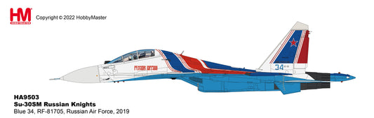 1/72 Su-30SM Flanker Russian Knights Blue 34 RF-81705 Russian Air Force 2019