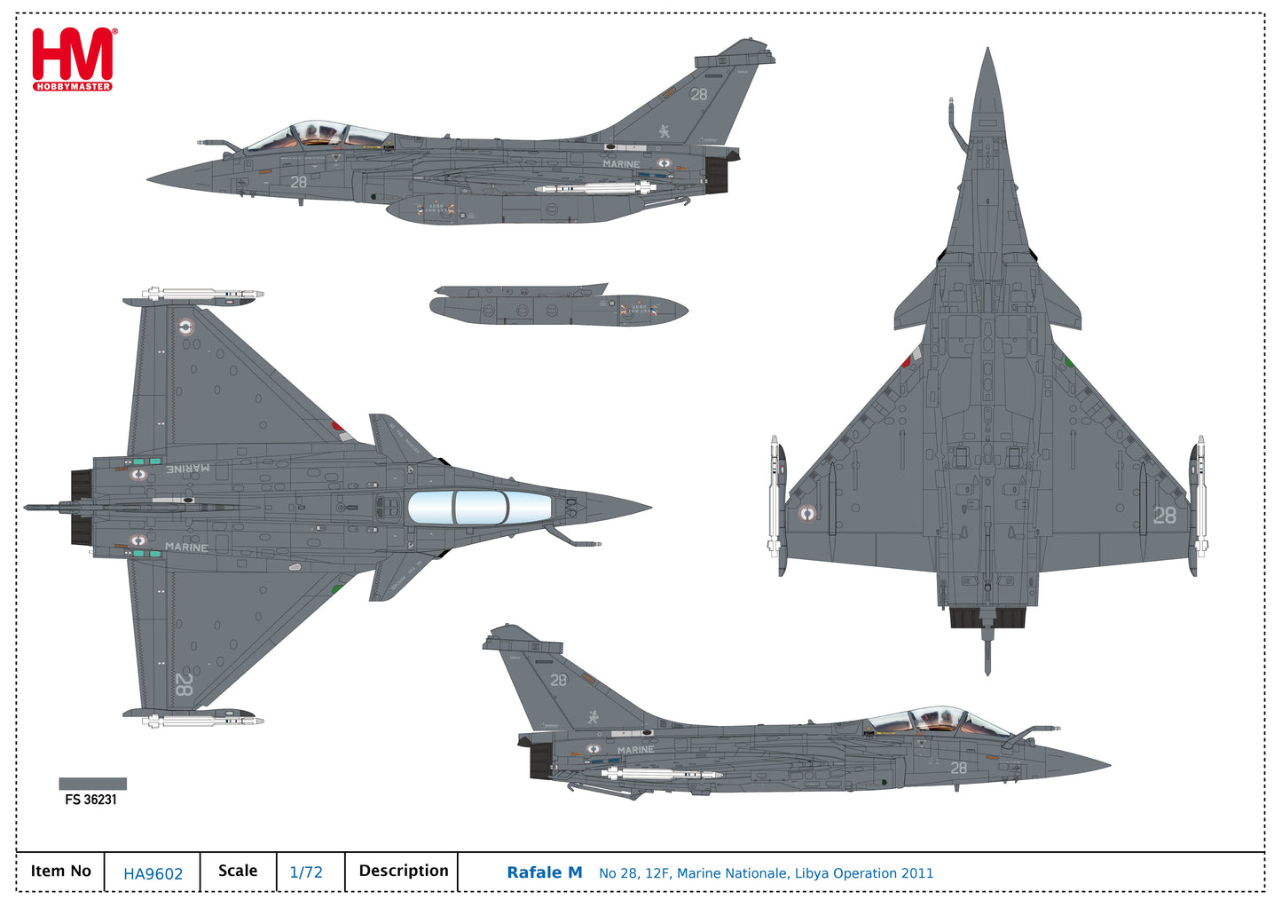 1/72 Rafale M "Opération Harmattan" No 28 12F Aéronavale  Libya 2011