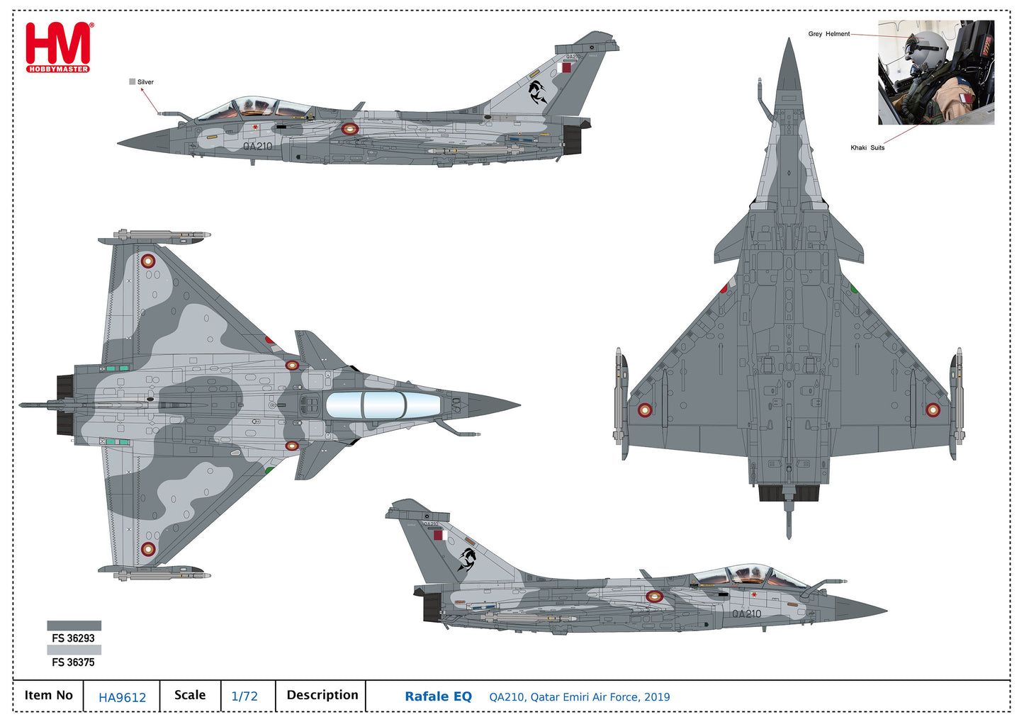 1/72 Rafale EQ QA210 Qatar Emiri Air Force 2019