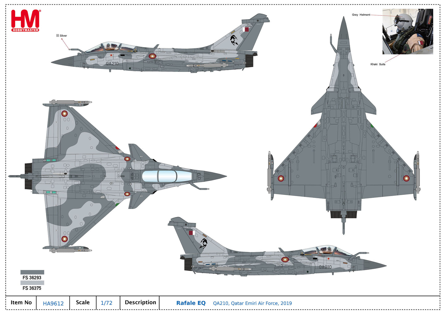 1/72 Rafale EQ QA210 Qatar Emiri Air Force 2019