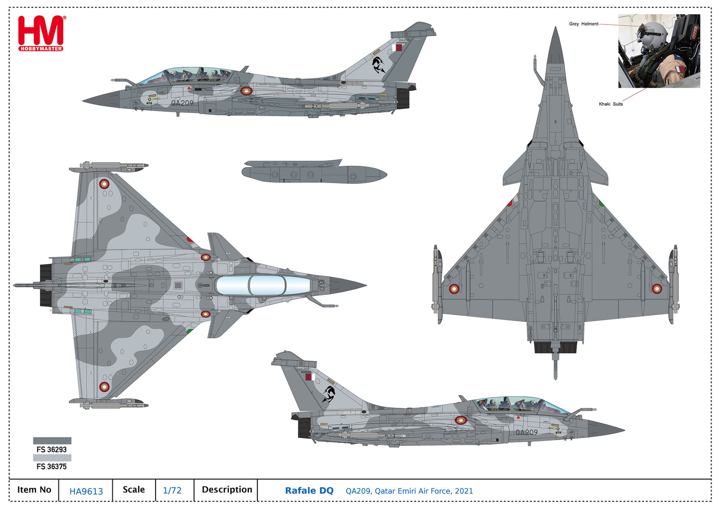 1/72 Rafale DQ QA209 Qatar Emiri Air Force 2021