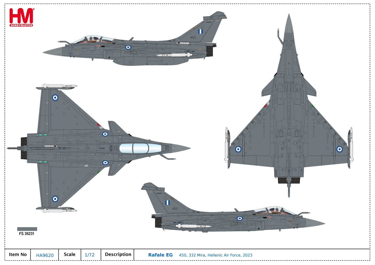1/72 Rafale EG 450 332 Mira Hellenic Air Force 2023