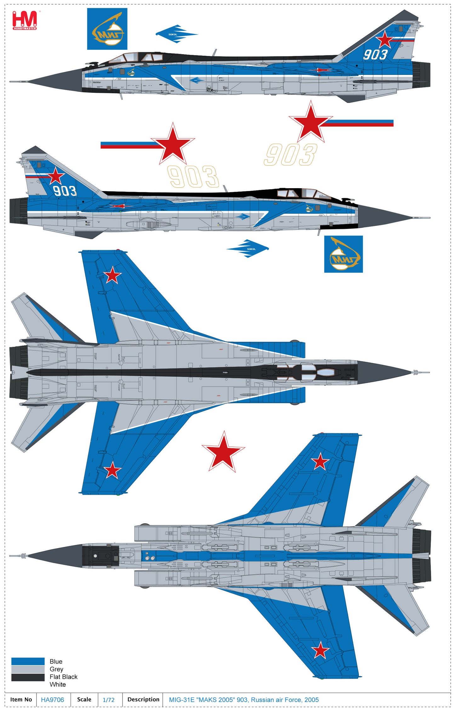 1/72 MiG-31E "MAKS 2005" 903 Russian air Force 2005