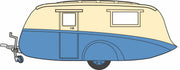 1/76 Cream/Blue Caravan
