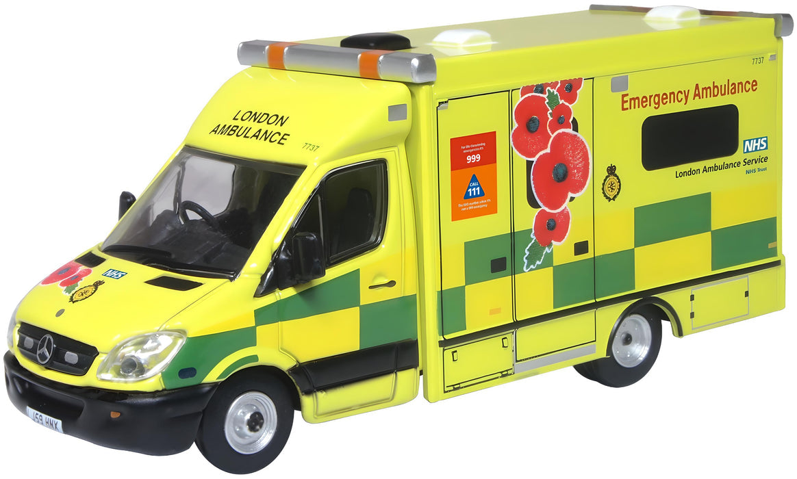 1/76 Mercedes Ambulance London Ambulance Service(Remembrance Day)