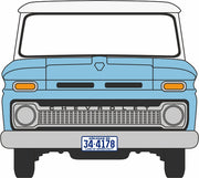 1/87 Chevrolet Stepside Pick Up 1965 Light Blue/White