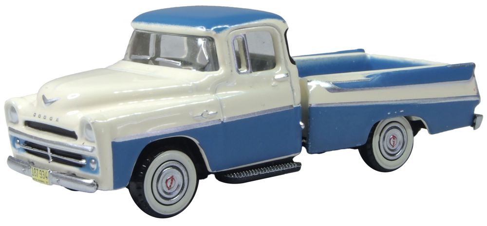 1/87 1957 Dodge D100 Sweptside Pick Up Ice Blue/Glacier White