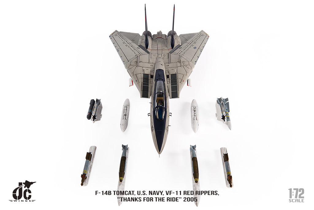 "1/72 F-14B Tomcat U.S. NAVY VF-11 Red Rippers ""THANKS FOR THE RIDE"" 2005"