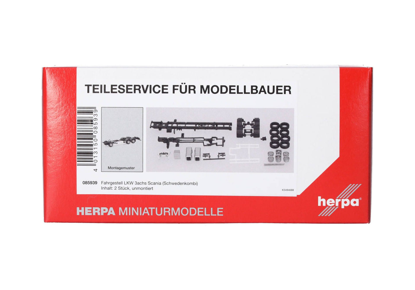 1/87 Spare Parts Chassis 3axles Scania Sweden 2pcs
