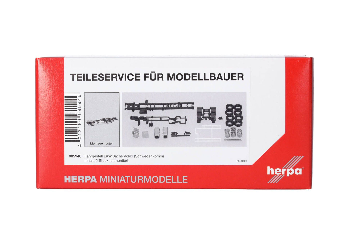 1/87 Spare Parts Chassis 3axles Volvo Sweden 2pcs