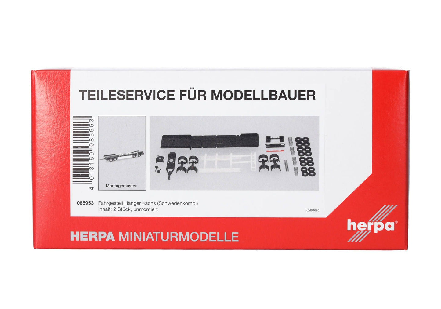 1/87 Spare Parts Chassis 4axles Trailer Sweden 2pcs