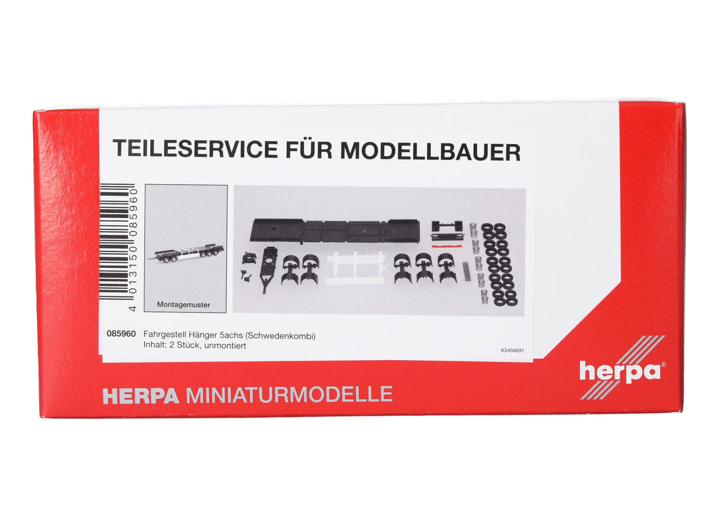 1/87 Spare Parts Chassis 5axles Trailer Sweden 2pcs