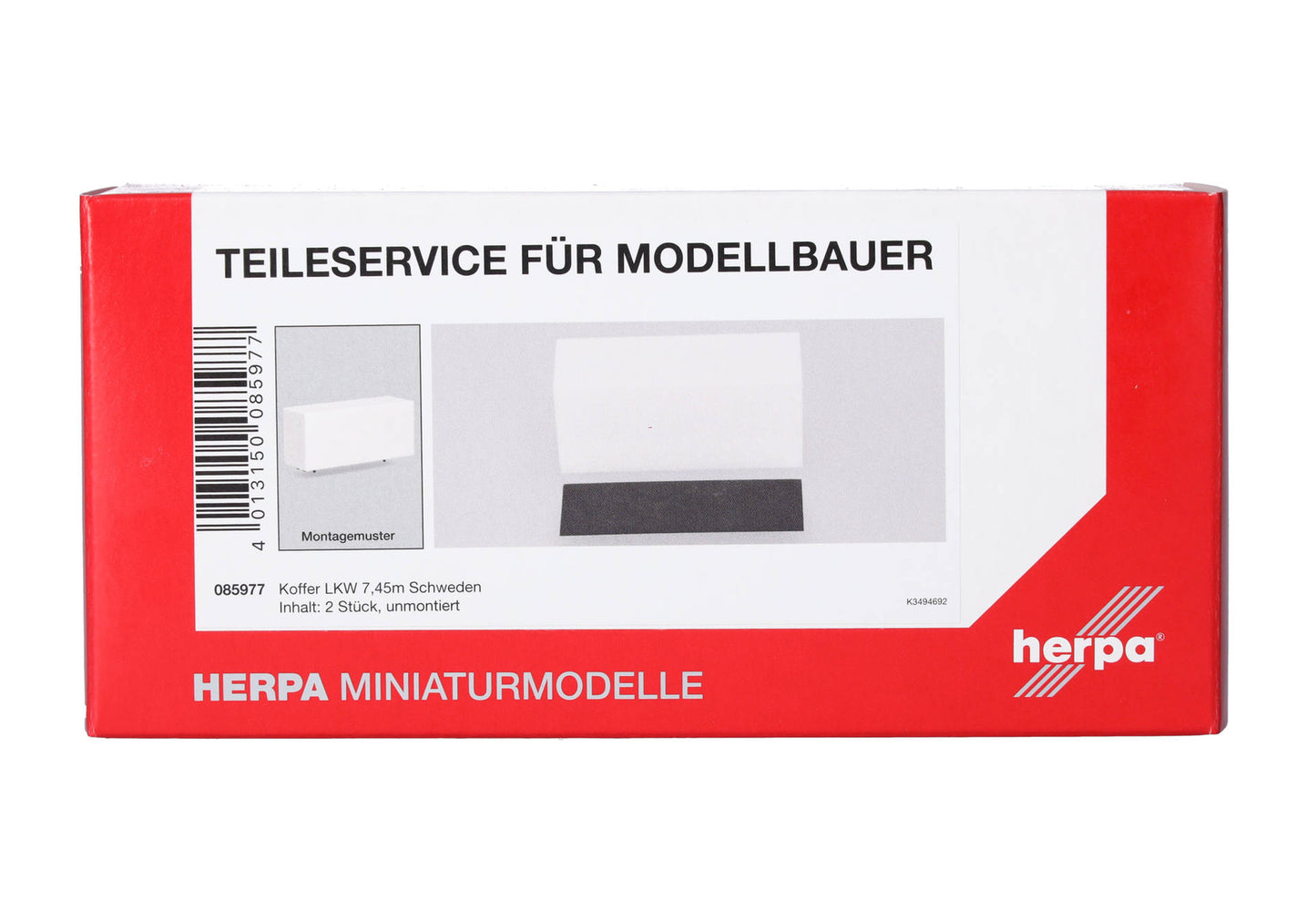 1/87 Spare Parts Box for Truck LKW 7.45m Sweden 2pcs
