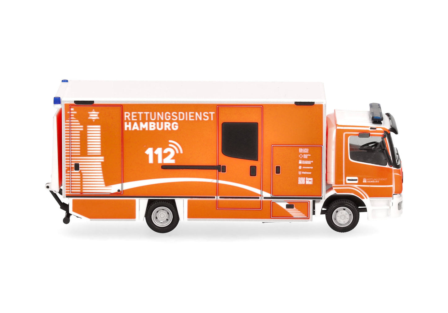 1/87 Mercedes-Benz Atego 2013 Ambulance with Tail Lift "Fire Brigade Hamburg"