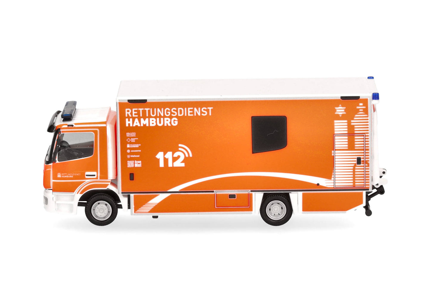 1/87 Mercedes-Benz Atego 2013 Ambulance with Tail Lift "Fire Brigade Hamburg"