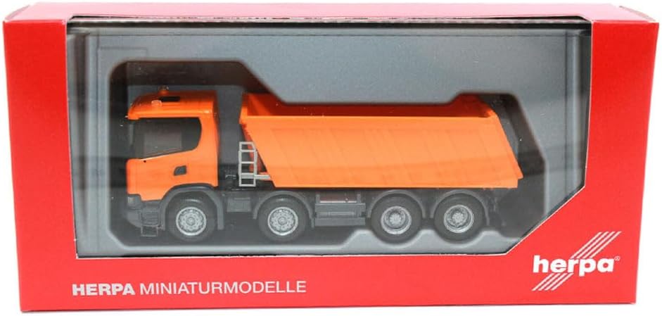 1/87 Scania CG 17 8Ã—4 Dump Semitrailer Communal Orange