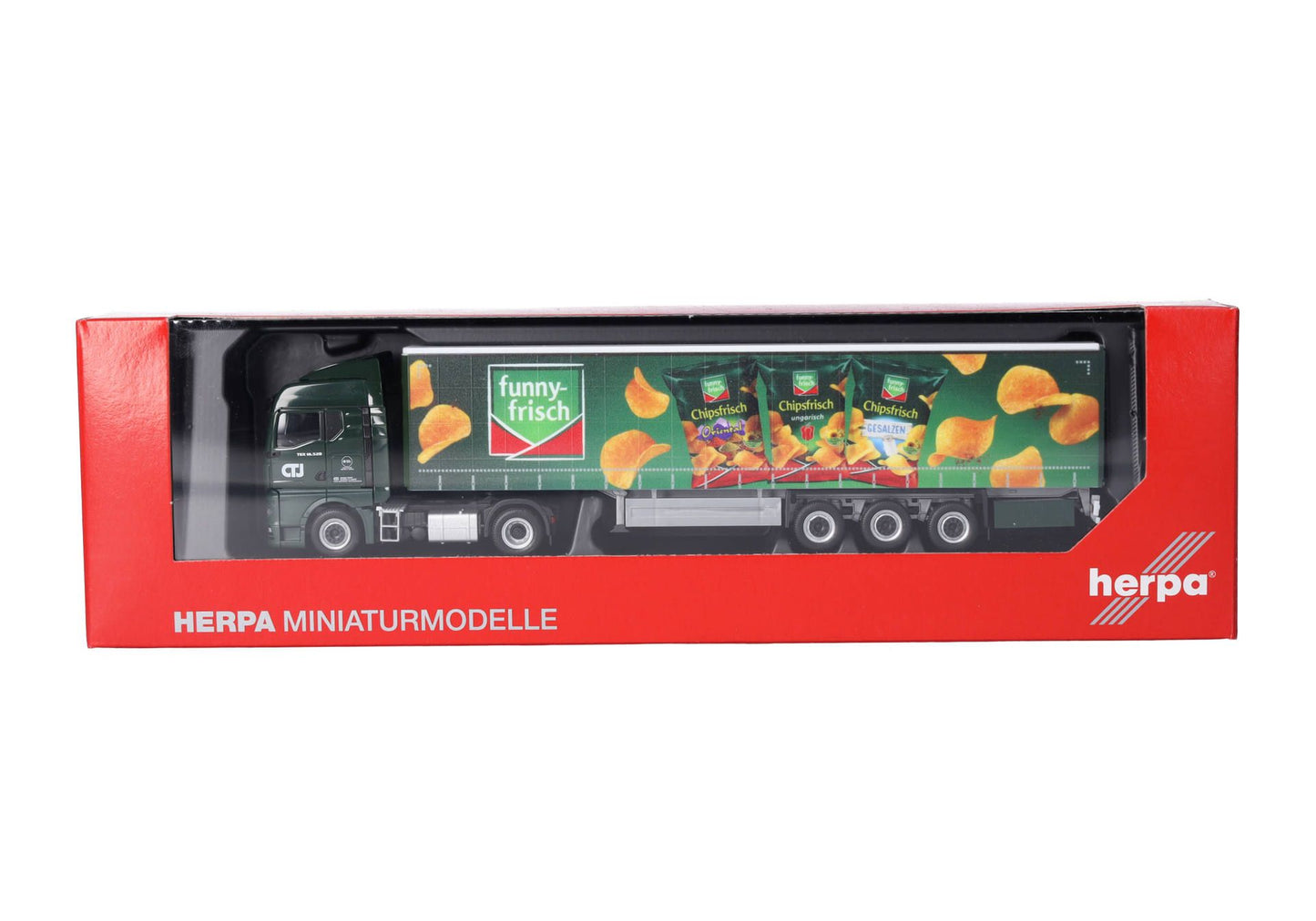 1/87 MAN TGX GM Curtain Canvas Semitrailer Truck "CTJ/Funny Frisch" (North Rhine-Westphalia/Dormagen)