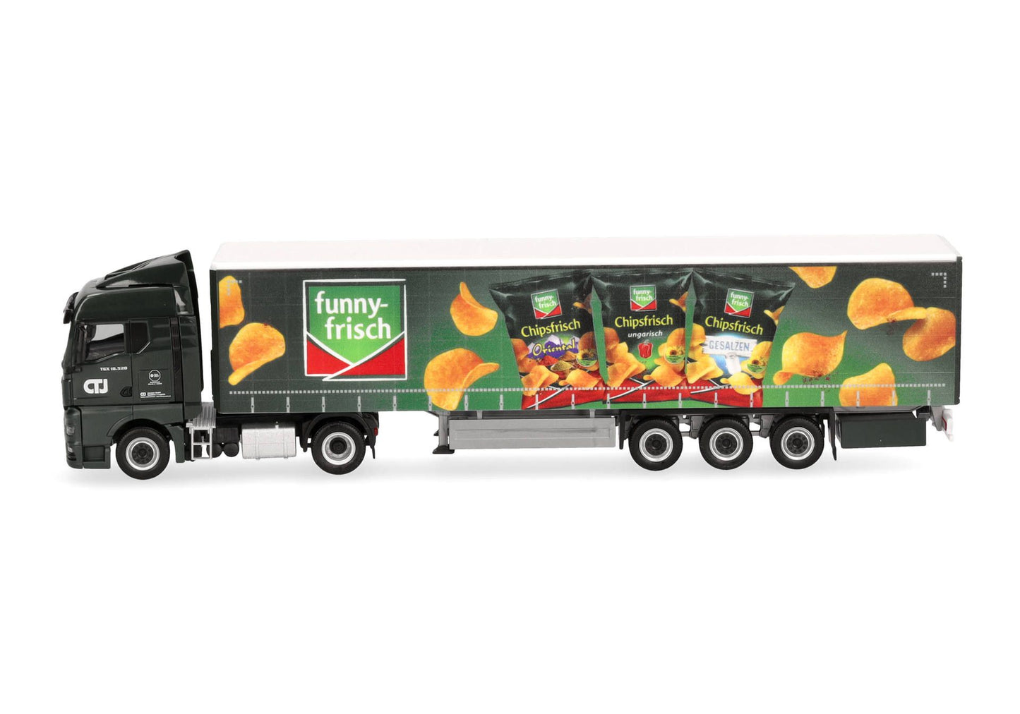 1/87 MAN TGX GM Curtain Canvas Semitrailer Truck "CTJ/Funny Frisch" (North Rhine-Westphalia/Dormagen)