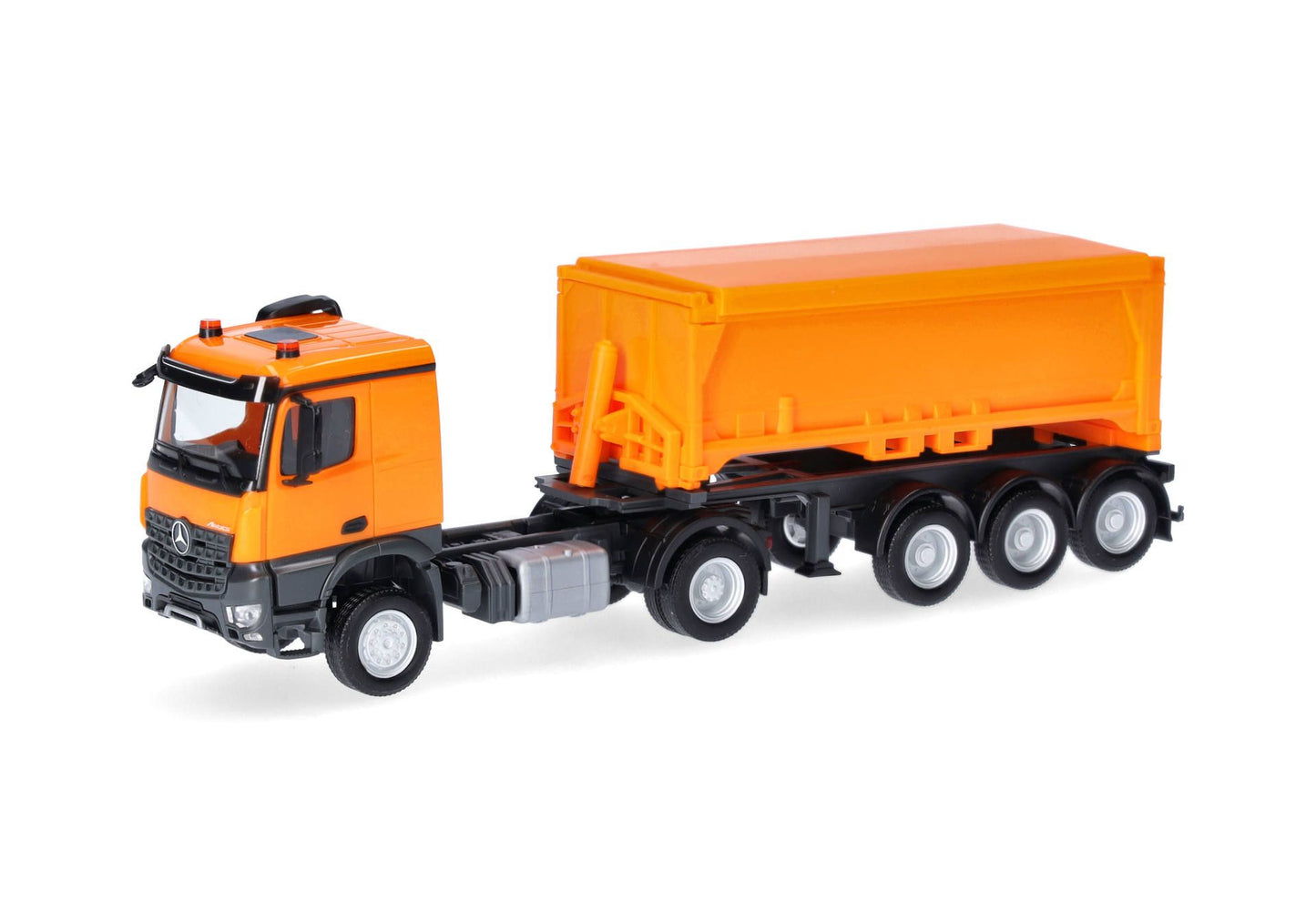 1/87 Mercedes-Benz Arocs Classicspace Excavated Material Container Semitrailer Truck Municipal Orange