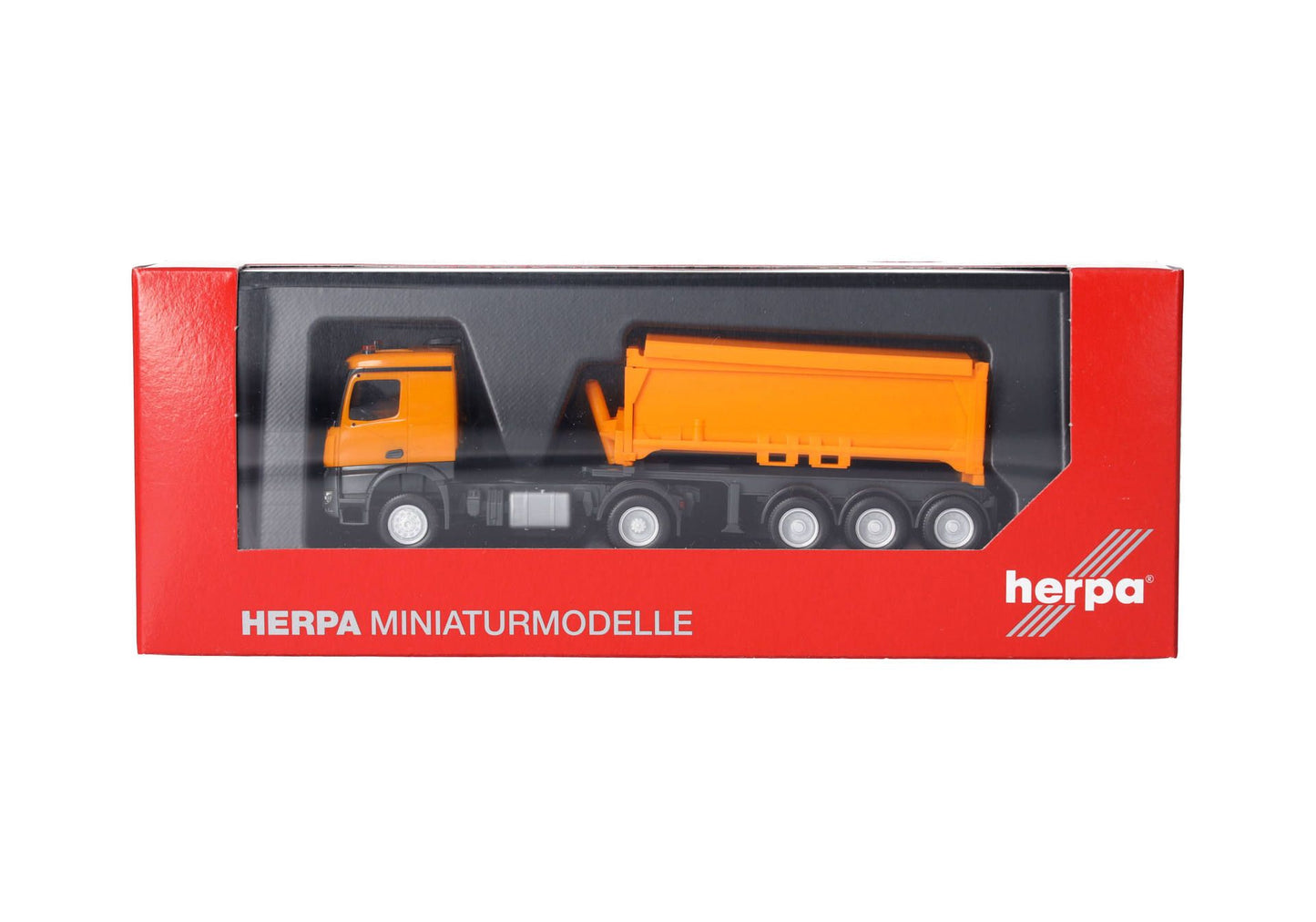 1/87 Mercedes-Benz Arocs Classicspace Excavated Material Container Semitrailer Truck Municipal Orange