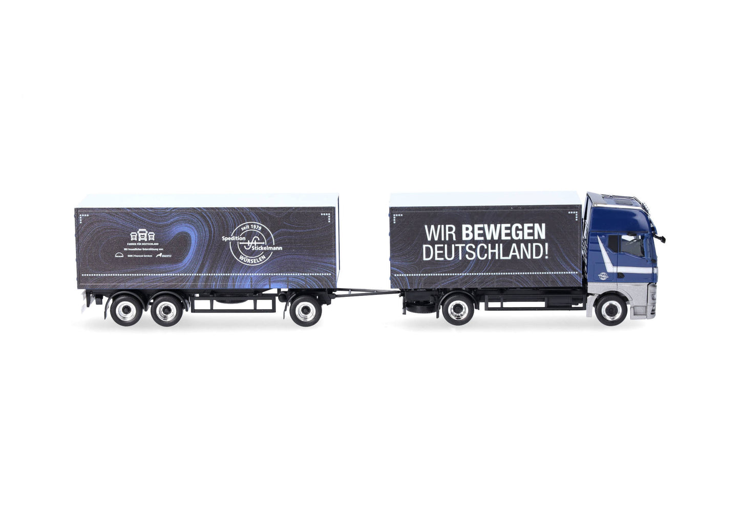 1/87 MAN TGX GX Curtain Canvas Semitrailer Truck "Stickelmann/Wir Bewegen Deutschland"