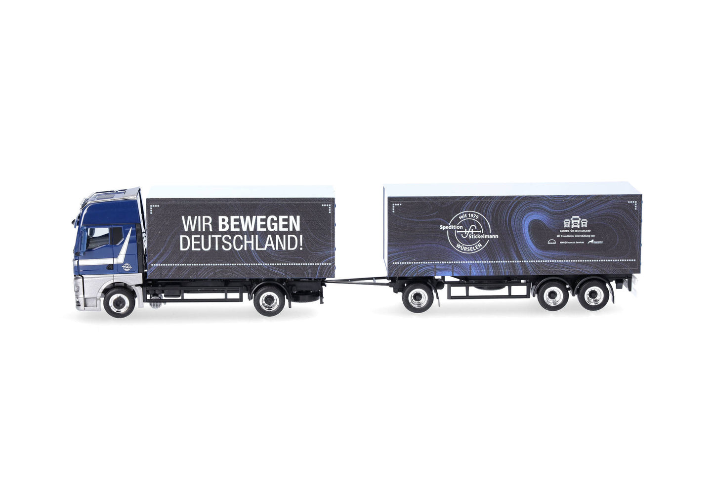 1/87 MAN TGX GX Curtain Canvas Semitrailer Truck "Stickelmann/Wir Bewegen Deutschland"