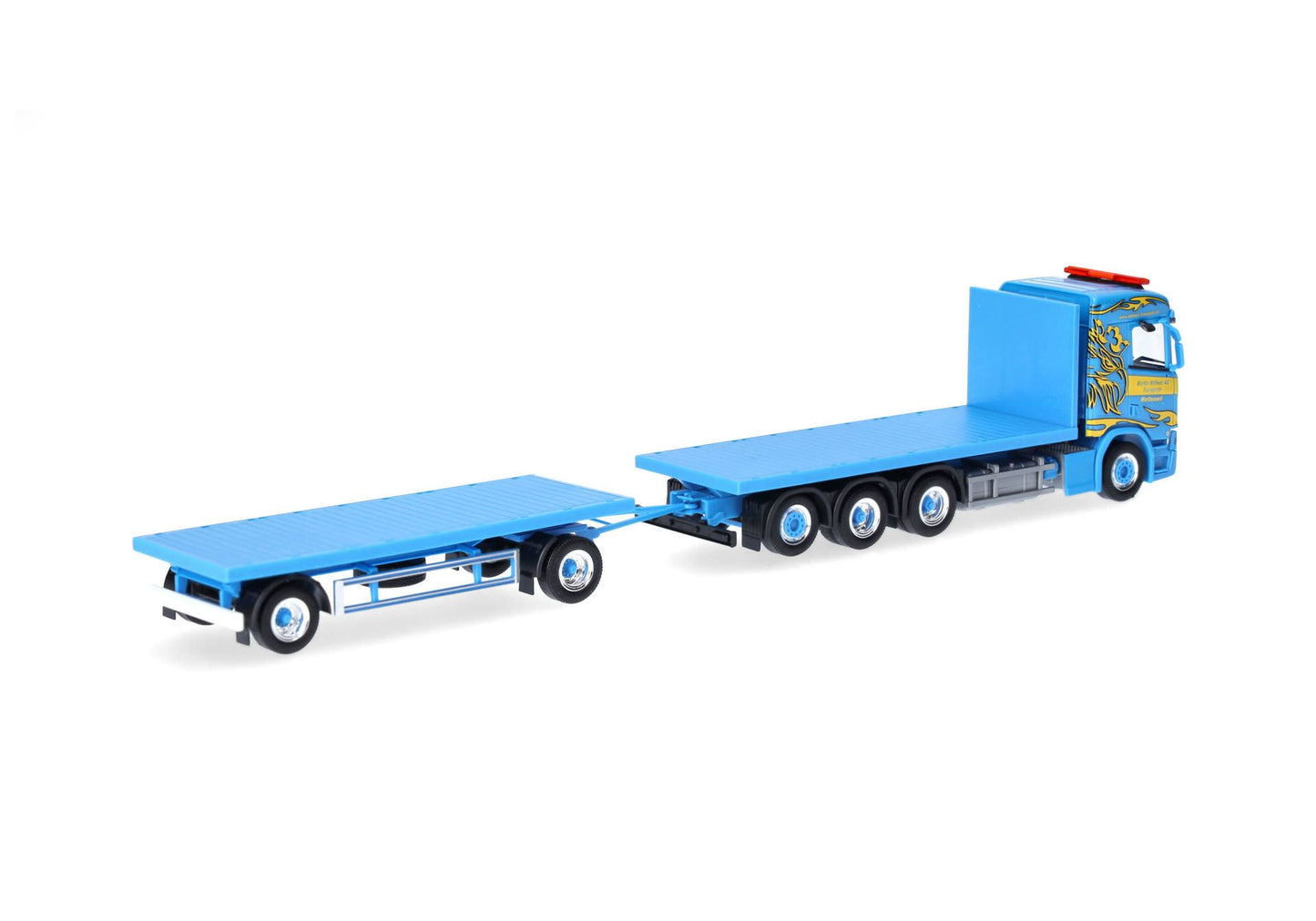 1/87 Scania CR 20 ND Stake Trailer Truck "Martin Wittwer" (Swiss/Wattenwil)
