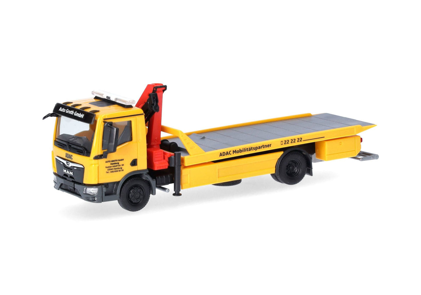 1/87 MAN TGM Platform Rescue Vehicle with Crane and Accessory "ADAC/Auto Groth"