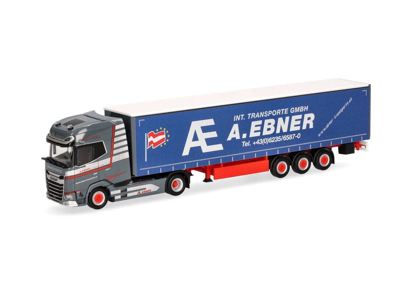 1/87 DAF XG+ Curtain Canvas Semitrailer Truck "A. Ebner" (Austria/Thalgau)