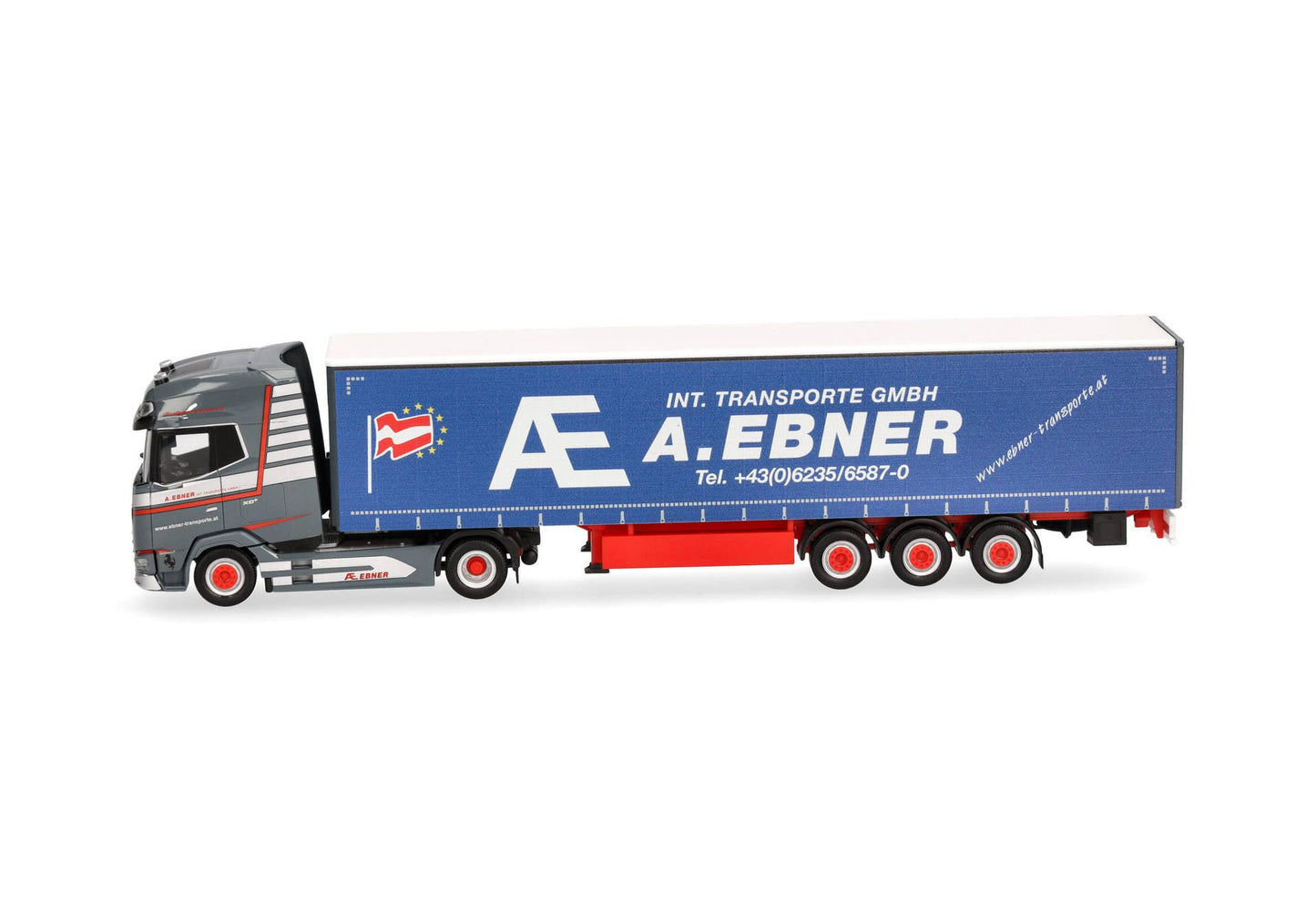 1/87 DAF XG+ Curtain Canvas Semitrailer Truck "A. Ebner" (Austria/Thalgau)