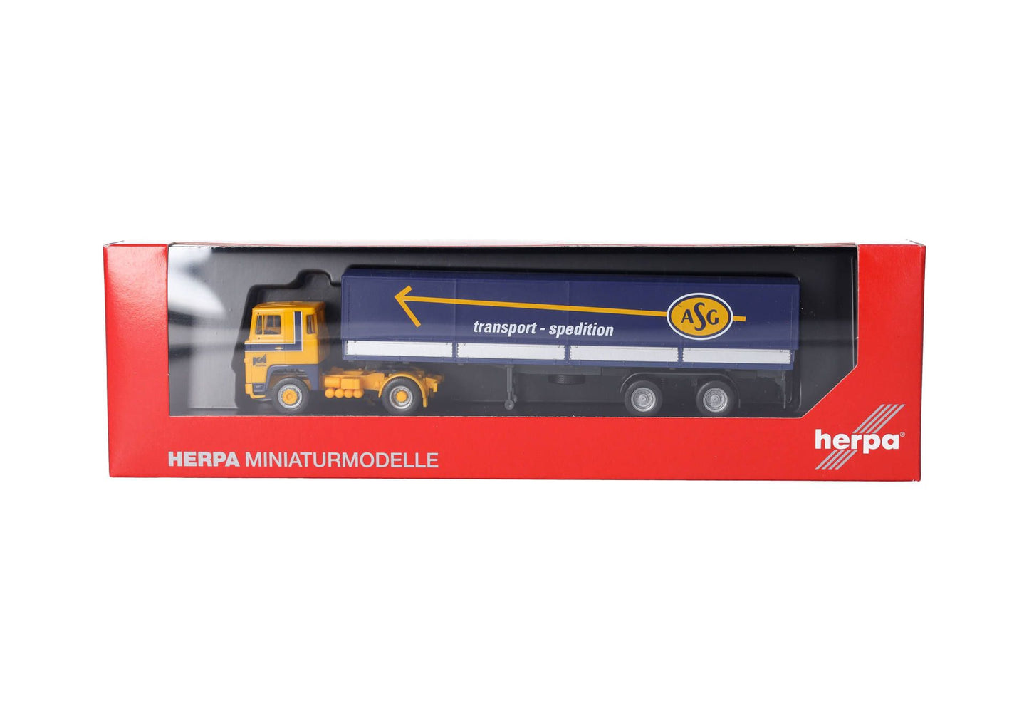 1/87 Scania 141 Canvas Semitrailer Truck "ASG" (Sweden/Stockholm)