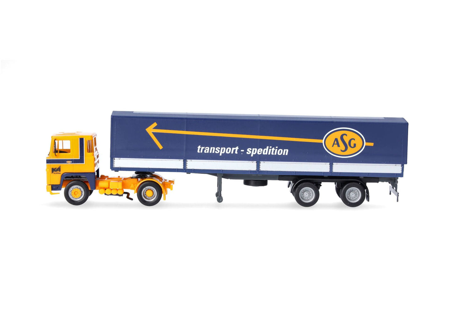 1/87 Scania 141 Canvas Semitrailer Truck "ASG" (Sweden/Stockholm)