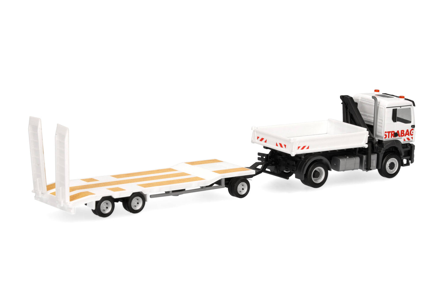 1/87 MAN TGS NN Three-Way Dumper with Crane and TU3 Trailer "STRABAG"